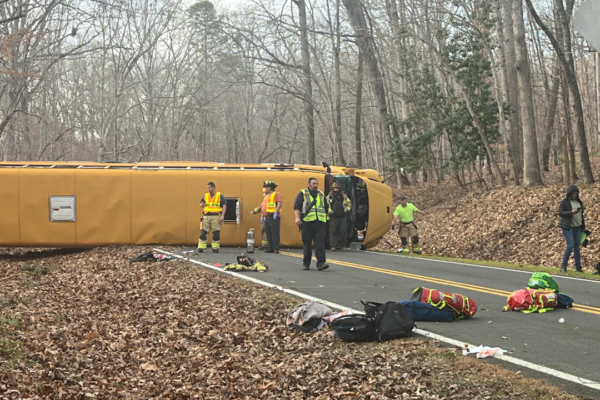 School Bus Overturns in Durham County